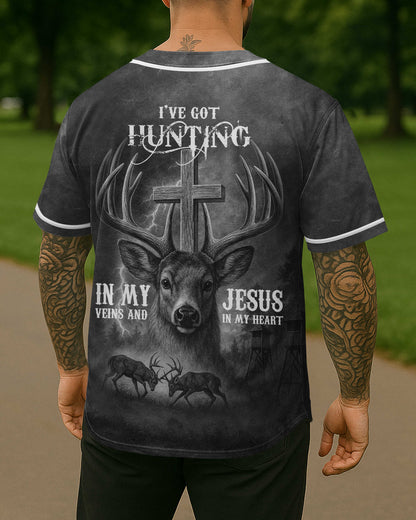 I've Got Hunting In My Veins And Jesus In My Heart Black T-Shirt