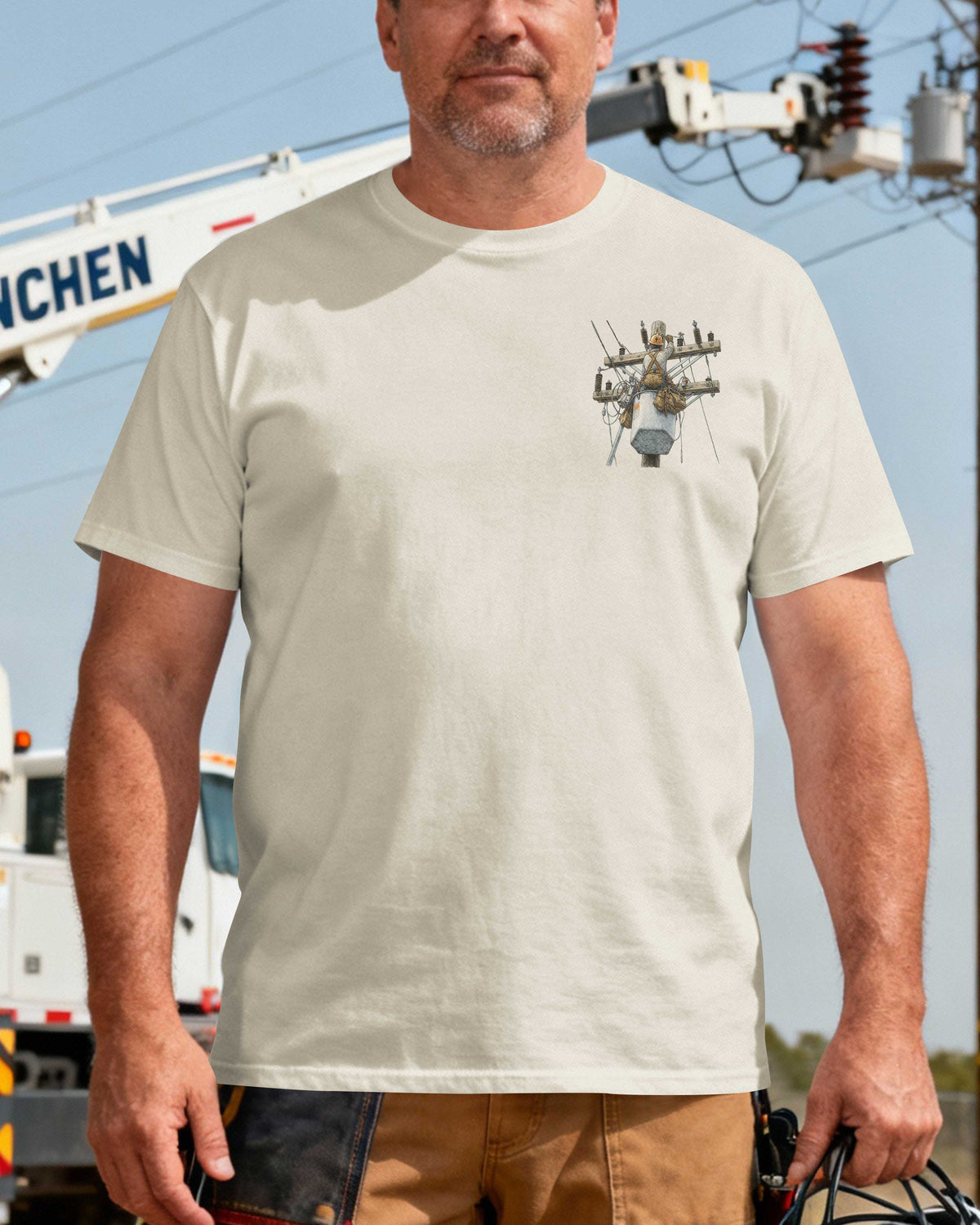 This Lineman Fixes What Storms Break With The Strength God Gives T-Shirt