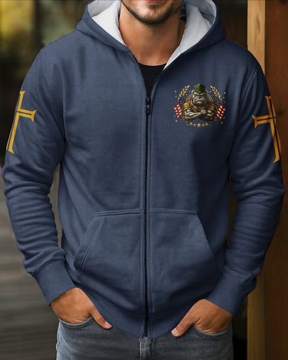 Once A Marine By Duty Forever A Warrior Of Christ By Faith Zip Hoodie