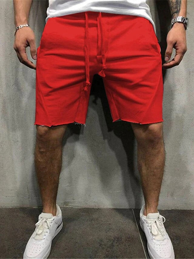 Loose Plain Elastic Waist Shorts