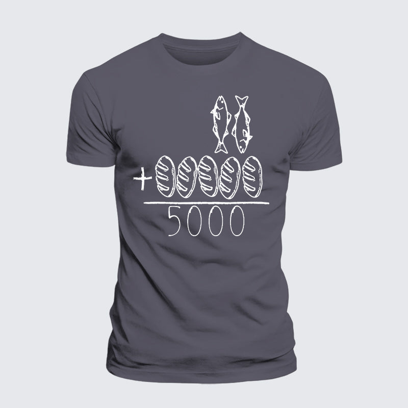 Luxe Mercerized Cotton Tee - 2 Fishes 5 Breads Jesus Feeds The 5000