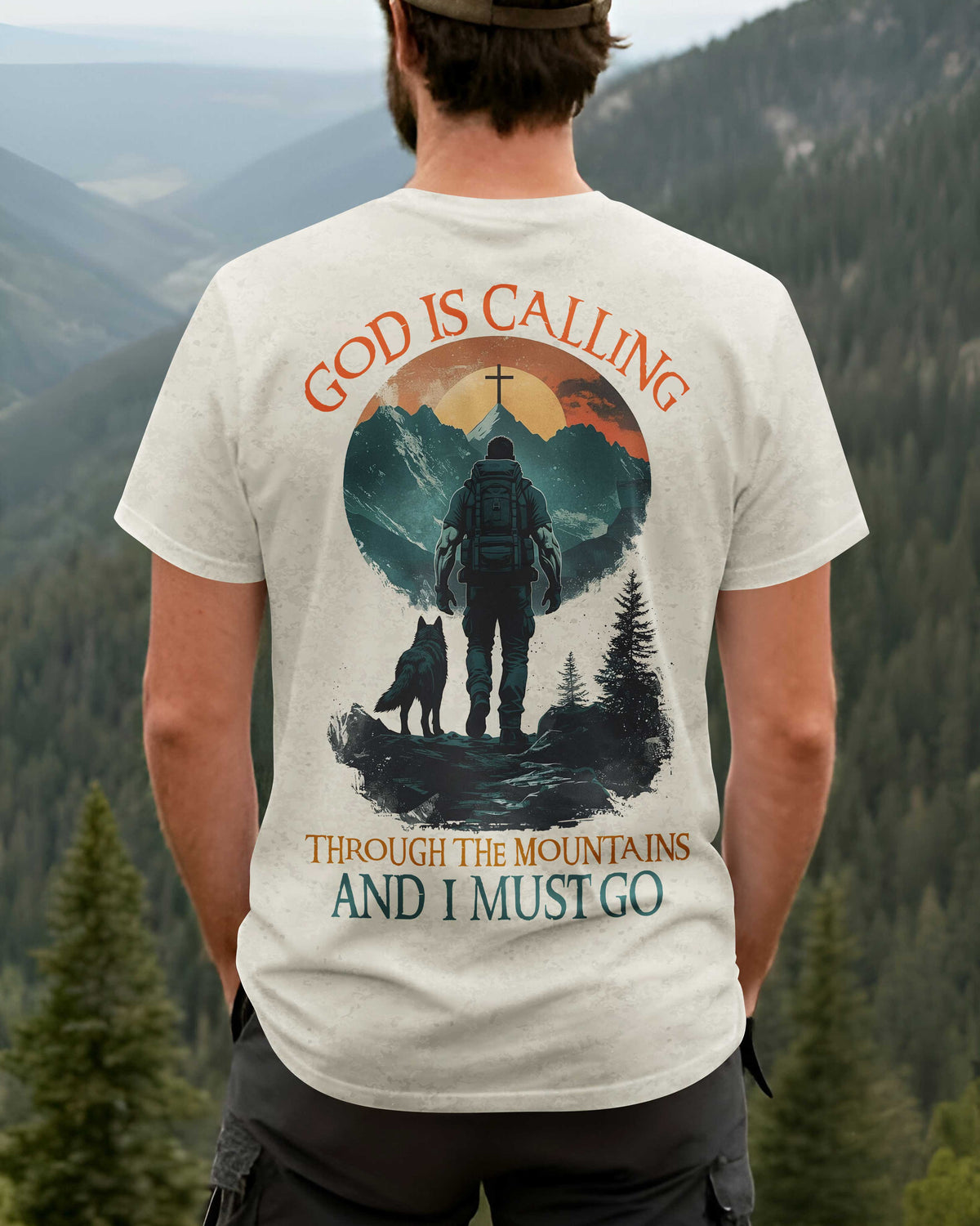 God Is Calling All Over Print T-Shirt