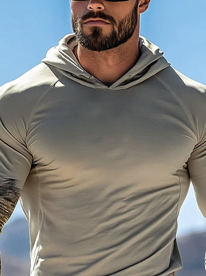 Men's Outdoor Sun Protection Cool Hooded Sun Protection Long Sleeve Top