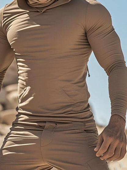 Men's Outdoor Sun Protection Breathable Cool Hooded Sun Protection Long Sleeve Top
