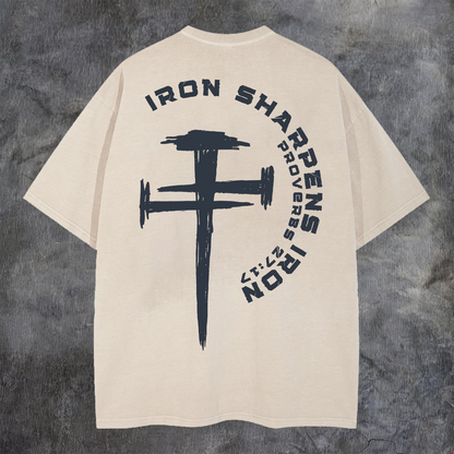 Iron Sharpens Iron Printed Oversize Washed T-Shirt