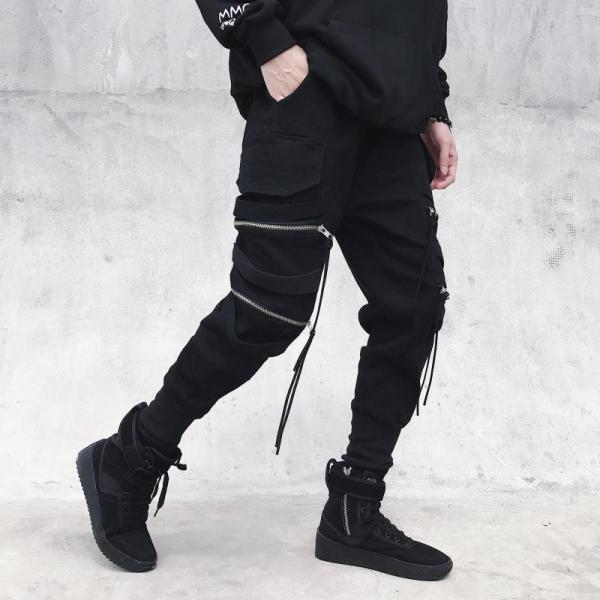 Techwear Goth Punk Multi-pocket Large Mouth Zipper Cargo Pants