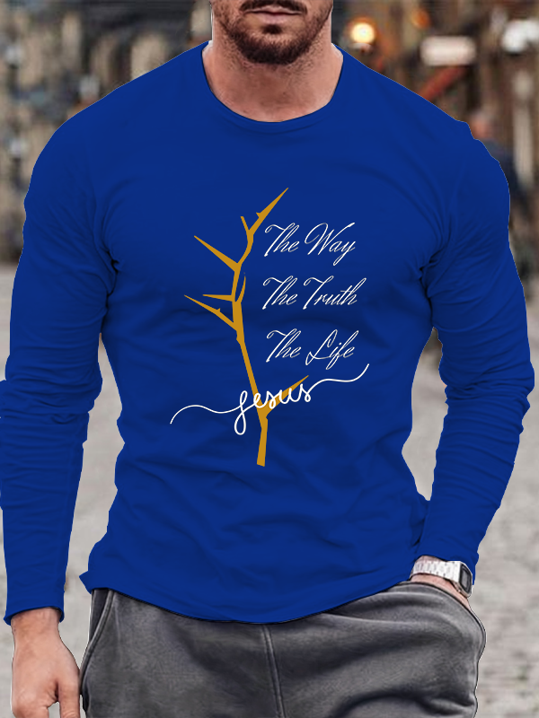 Jesus The Way The Truth The Life  Cotton Long Sleeve T-Shirt
