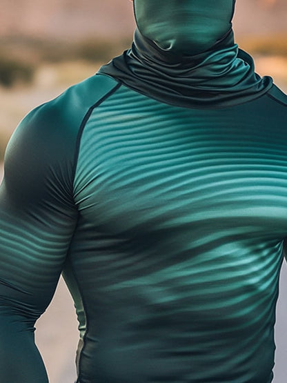 Men's Outdoor Sun Protection Breathable Cool Hooded Sun Protection Long Sleeve Top