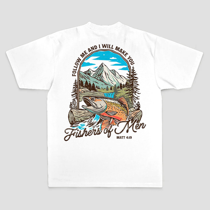 Follow Me And I Will Make You Fishers Of Men Matt 4:19 Printed Men's T-shirt