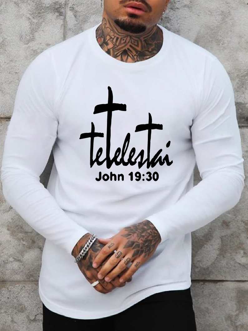 Tetelestai John 19 : 30 Christian Cotton Long Sleeve T-Shirt
