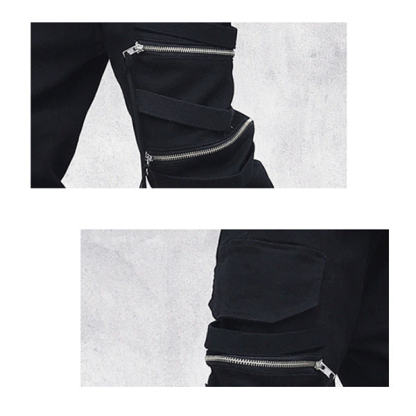 Techwear Goth Punk Multi-pocket Large Mouth Zipper Cargo Pants