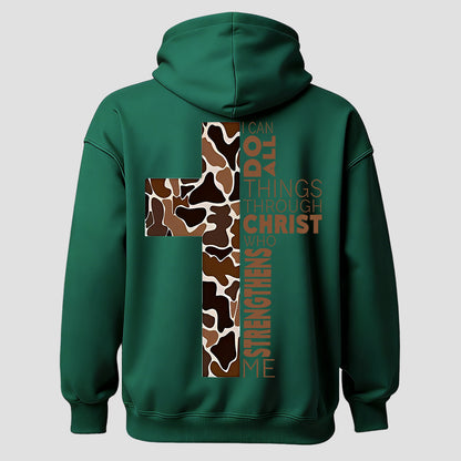 I Can Do All Things Through Christ Who Strengthens Me Printed Men's Hoodie