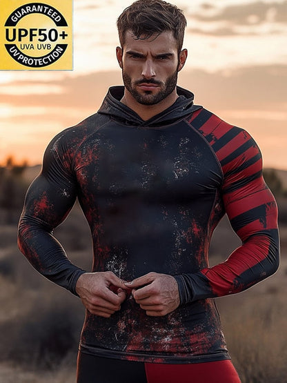 Men's Outdoor Sun Protection Cool Hooded Sun Protection Long Sleeve Top