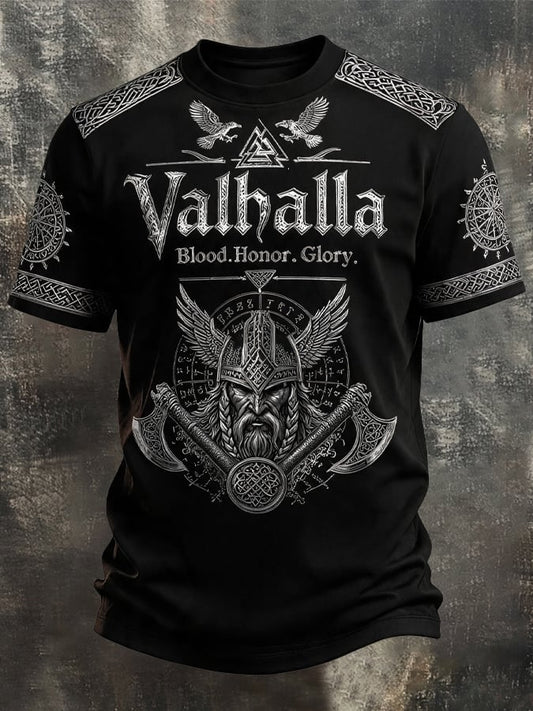 Men's Vintage Viking-Print T-Shirt