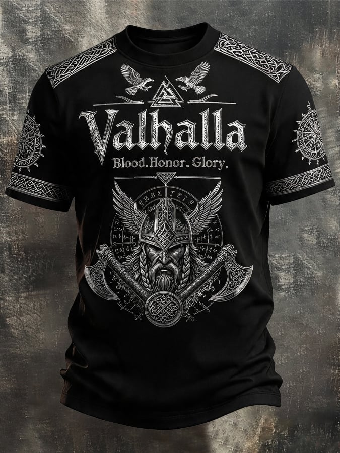 Men's Vintage Viking-Print T-Shirt