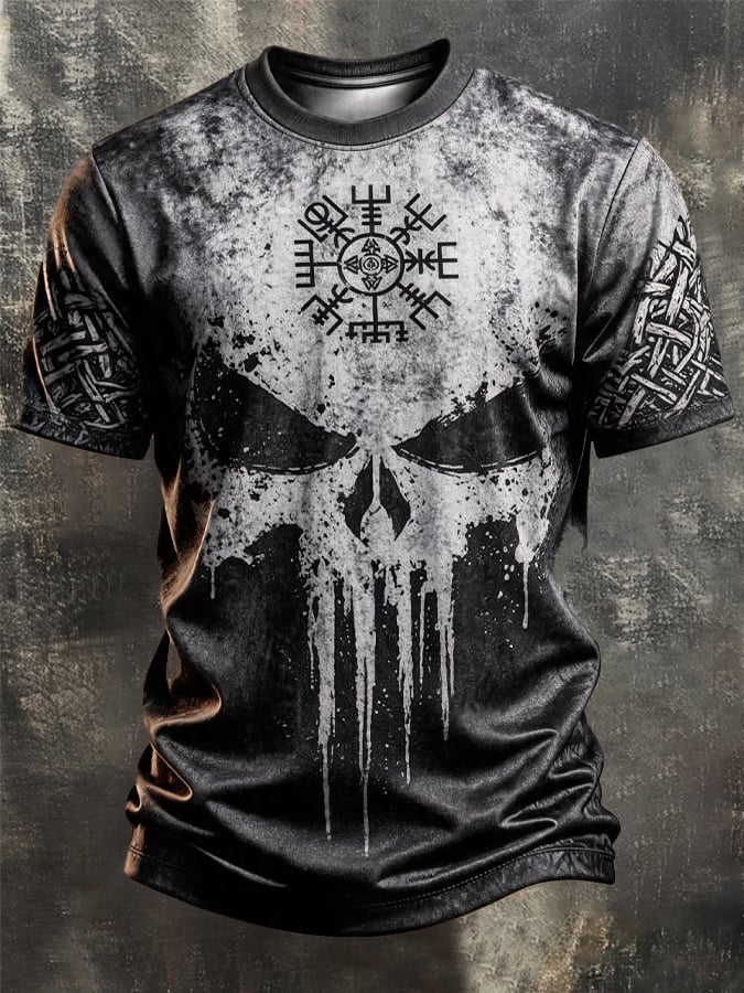 Men's Vintage Viking-Print T-Shirt