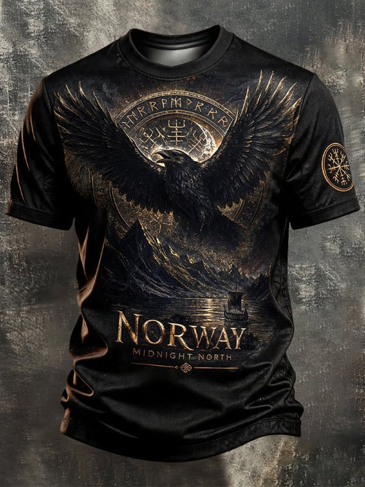 Men's Vintage Viking-Print T-Shirt