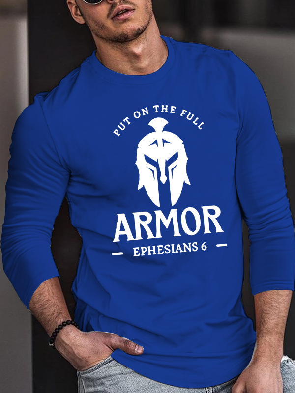 Armor Of God Christian Cotton Long Sleeve T-Shirt