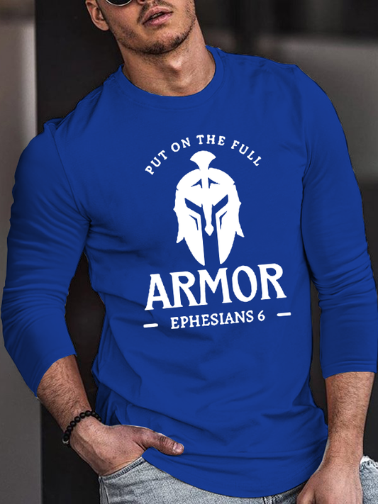 Armor Of God Christian Cotton Long Sleeve T-Shirt