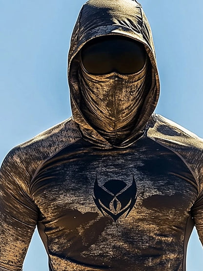 Men's Outdoor Sun Protection Breathable Cool Hooded Sun Protection Long Sleeve Top