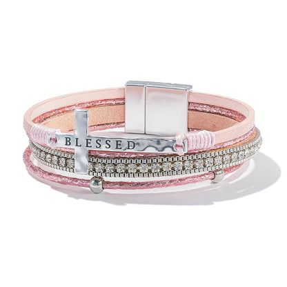 Handwoven Western-style Cross Bracelet