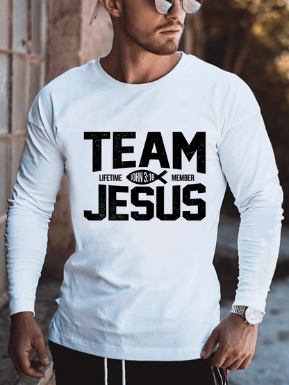 Team Jesus Lifetime Member John 3:16 Cotton Long Sleeve T-Shirt