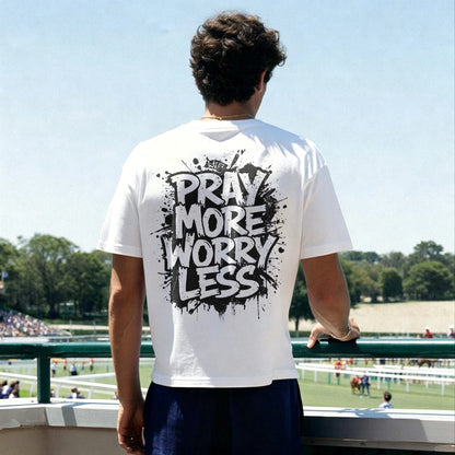 Pray More Worry Less Printed Men's T-shirt