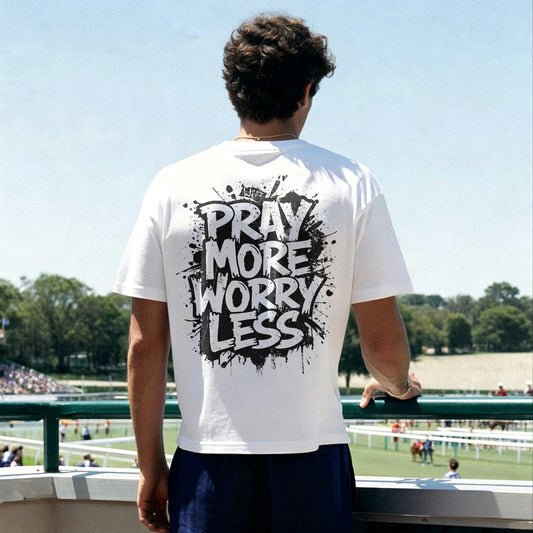Pray More Worry Less Printed Men's T-shirt