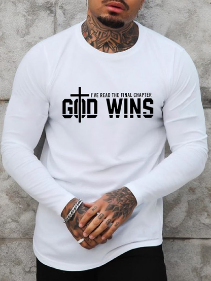 I've Read The Final Chapter God Wins Cotton Long Sleeve T-Shirt