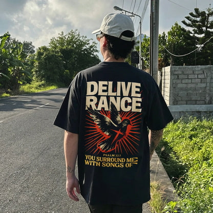 Deliverance Psalm 32:7 You Surround Me With Songs Of Printed Men's T-shirt