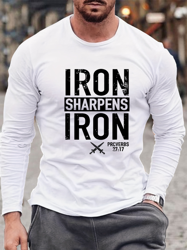 Iron Sharpens Iron Proverbs 27:17 Christian Long Sleeve T-Shirt