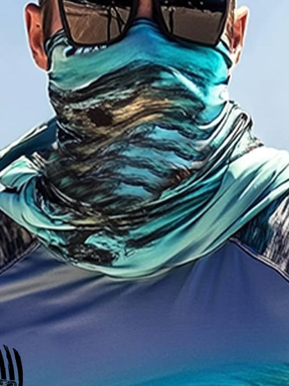Men's Outdoor Sun Protection Breathable Cool Hooded Sun Protection Long-Sleeved Top