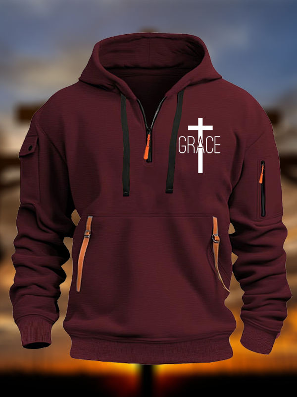 Grace Cross Jesus God Christian Zipper Hoodies