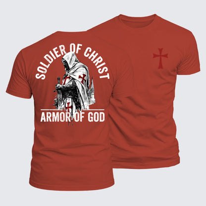 Luxe Mercerized Cotton Tee - Soldier of Christ Armor Of God Crusader Spirit