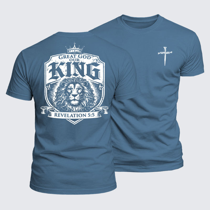 Luxe Mercerized Cotton Tee - Great God our King - Revelation 5:5
