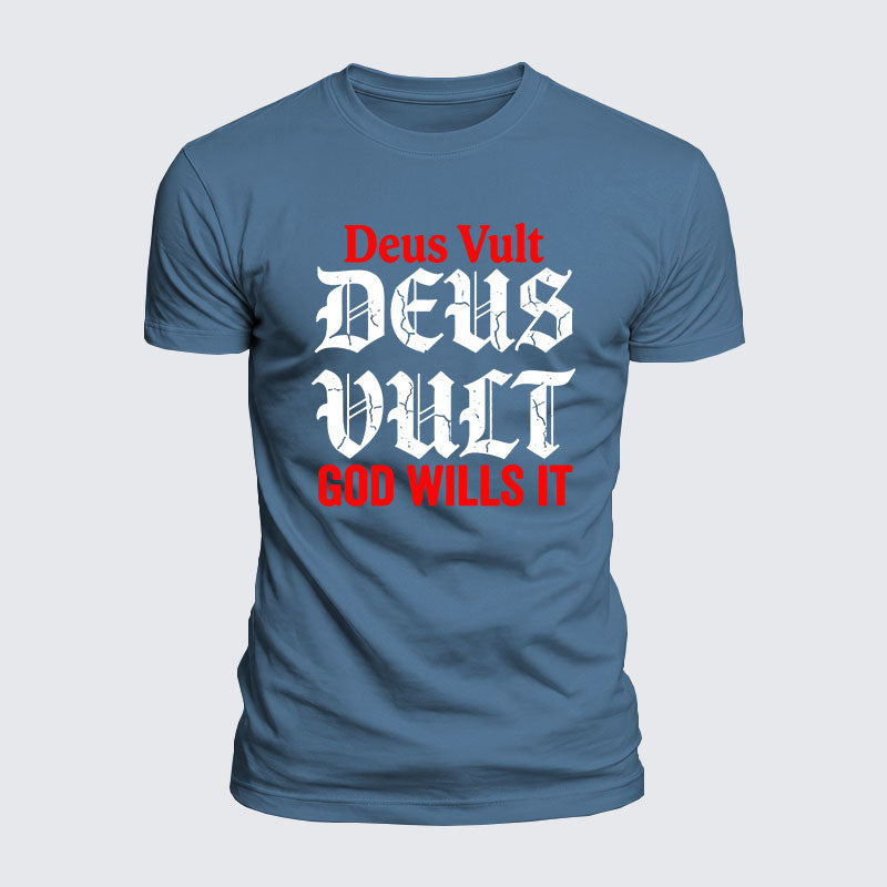 Luxe Mercerized Cotton Tee - Deus Vult: God Wills It