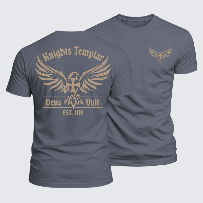 Luxe Mercerized Cotton Tee -  Knights Templar Deus Vult