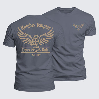 Luxe Mercerized Cotton Tee -  Knights Templar Deus Vult