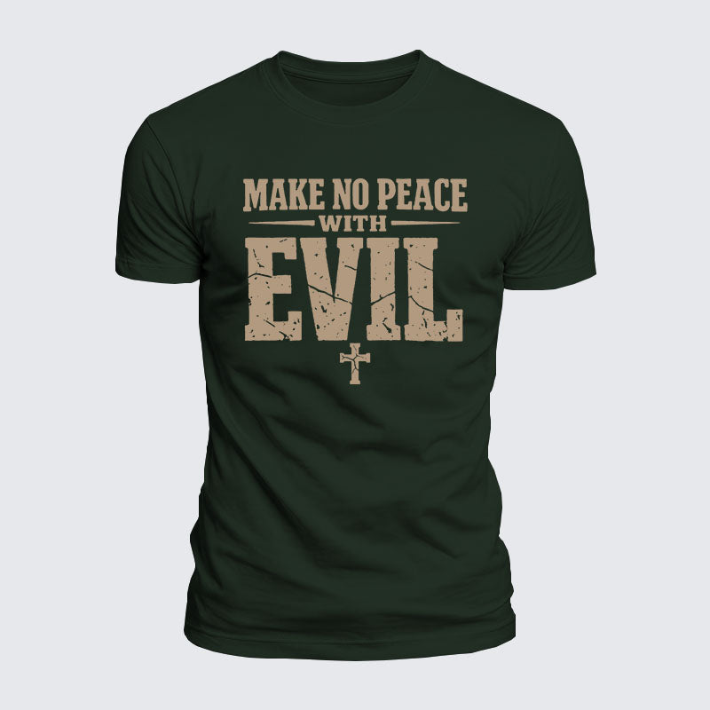 Luxe Mercerized Cotton Tee -  Make No Peace with Evil Knight Templar Jerusalem Cross