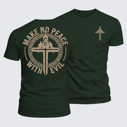 Luxe Mercerized Cotton Tee - Make No Peace With Evil