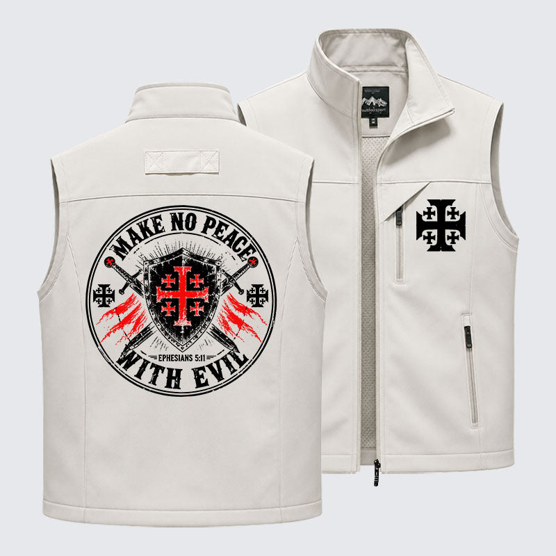 Make No Peace with Evil Knight Templar Jerusalem Cross Outdoor Quick-dry Vest