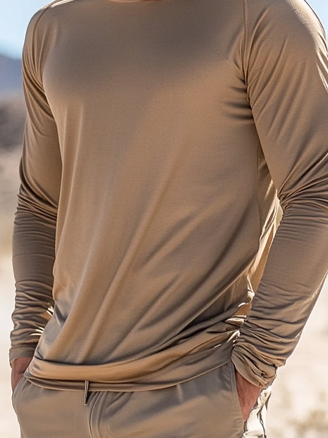 Men's Outdoor Sun Protection Breathable Cool Hooded Sun Protection Long Sleeve Top