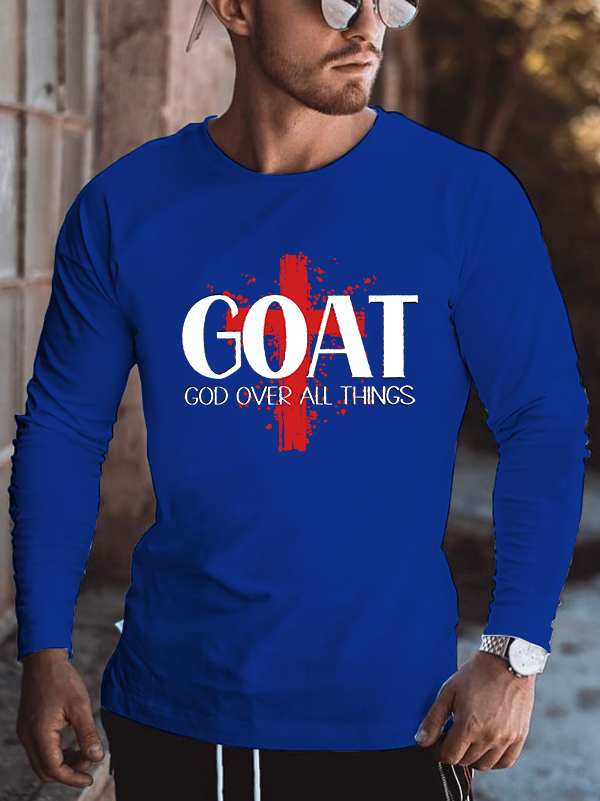 Goat God Over All Things Christian Cotton Long Sleeve T-Shirt