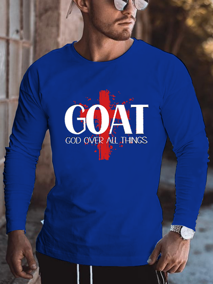 Goat God Over All Things Christian Cotton Long Sleeve T-Shirt
