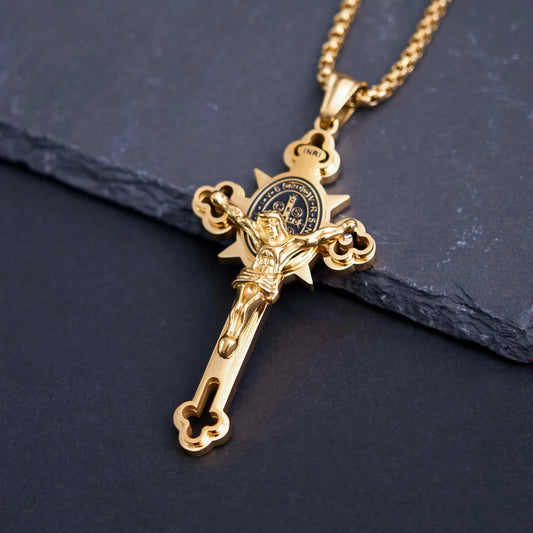 St. Benedict Symbol Crucifix Necklace