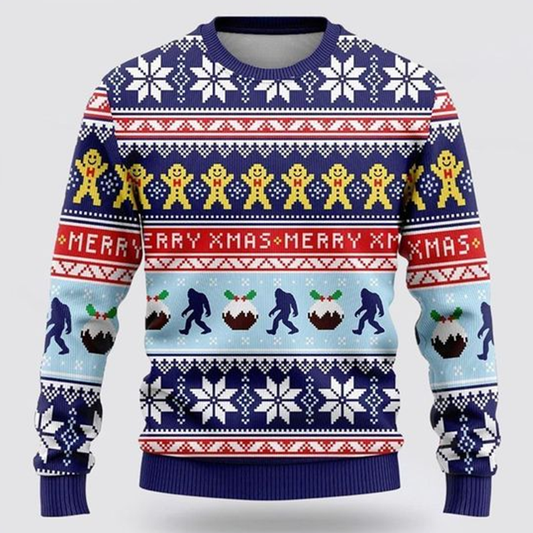 Bigfoot Merry Xmas Ugly Christmas Sweater