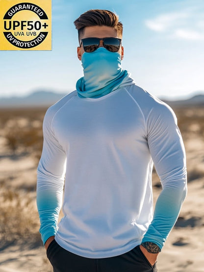 Men's Outdoor Sun Protection Breathable Cool Hooded Sun Protection Long Sleeve Top
