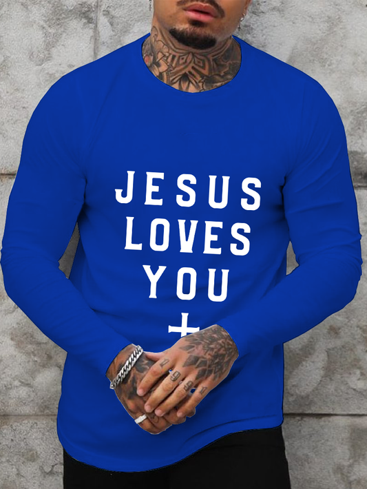 Jesus Loves You, Men's Long Sleeve T-Shirt