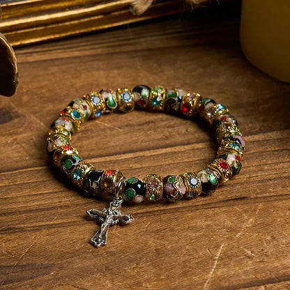 Handcrafted Cloisonné Beads Timeless Faith Bracelet A Testament of Christ's Presence