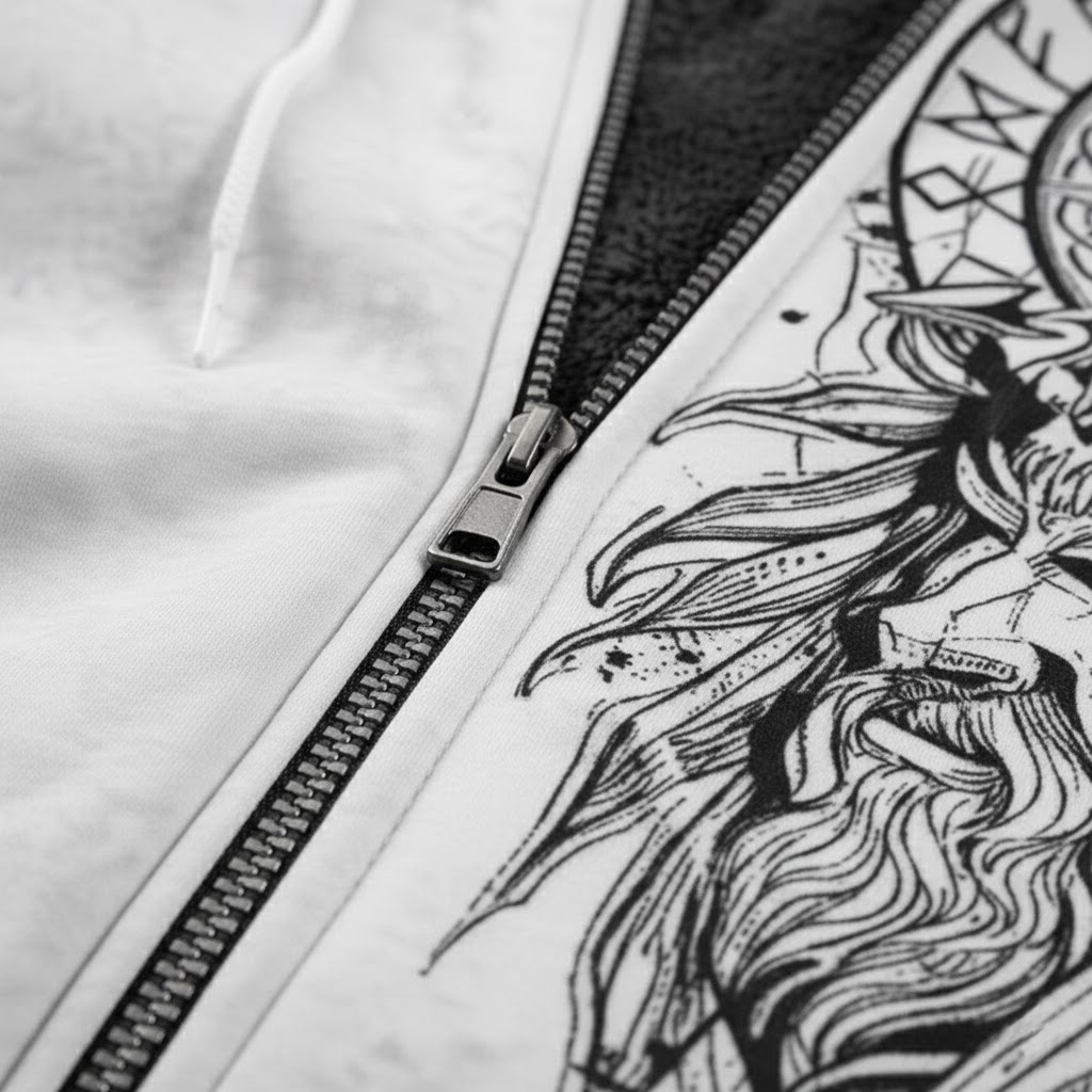 Nordic Style Viking Fleece Inner Lined Winter Hoodie